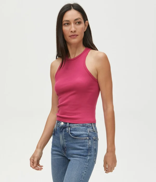 Michael Stars Pina Ribbed Halter Tank- Tank Tops | Ultra Rib T-Shirts