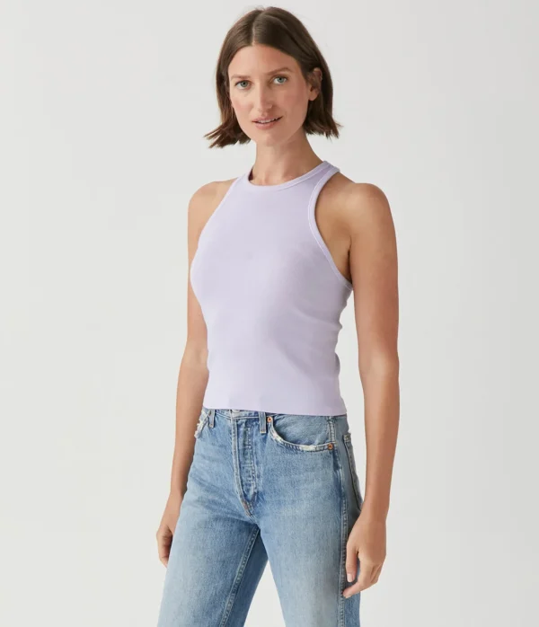 Michael Stars Pina Ribbed Halter Tank- Tank Tops | Ultra Rib T-Shirts