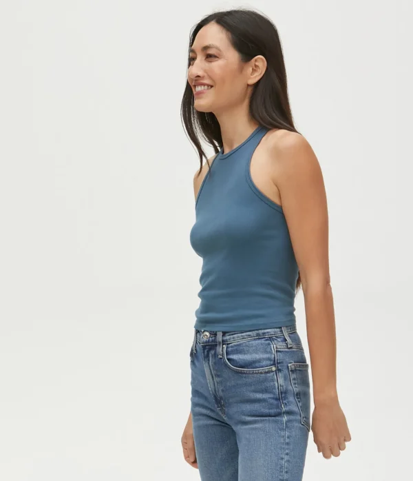 Michael Stars Pina Ribbed Halter Tank- Tank Tops | Ultra Rib T-Shirts