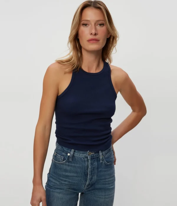 Michael Stars Pina Ribbed Halter Tank- Tank Tops | Ultra Rib T-Shirts