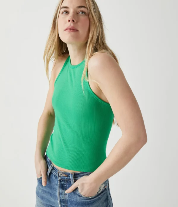 Michael Stars Pina Ribbed Halter Tank- Tank Tops | Ultra Rib T-Shirts