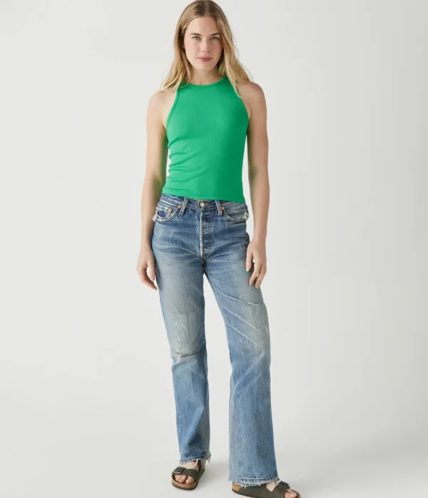 Michael Stars Pina Ribbed Halter Tank- Tank Tops | Ultra Rib T-Shirts