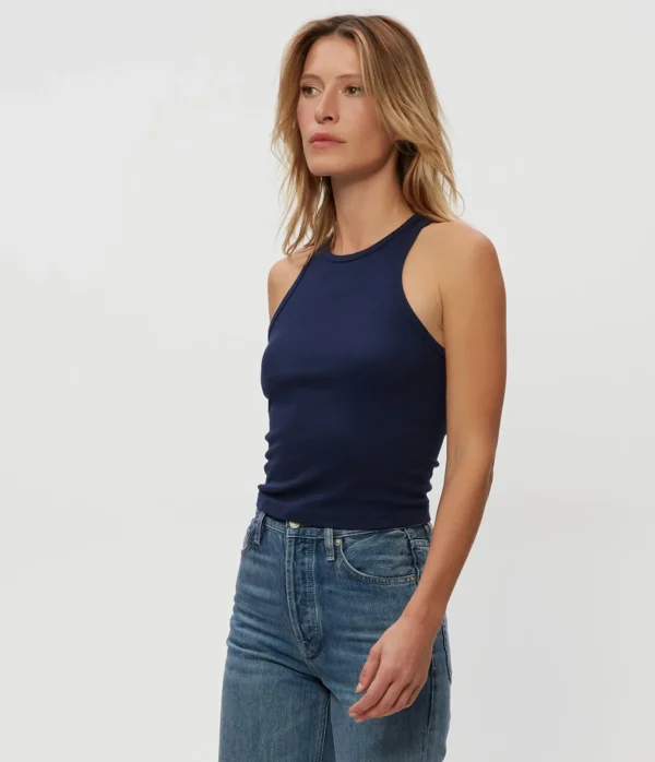 Michael Stars Pina Ribbed Halter Tank- Tank Tops | Ultra Rib T-Shirts