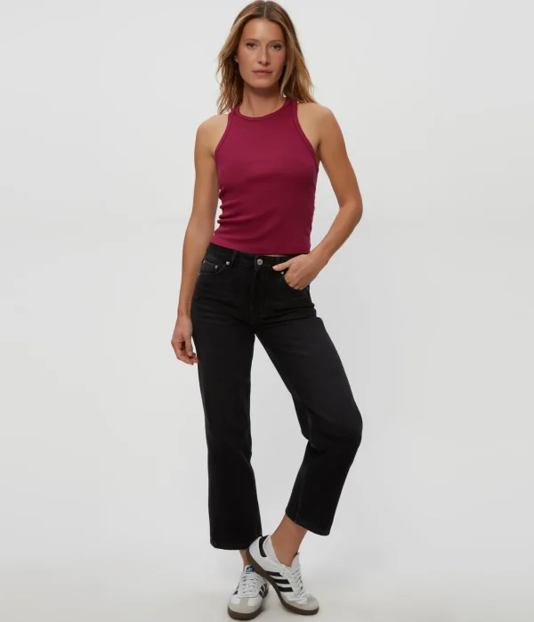 Michael Stars Pina Ribbed Halter Tank- Tank Tops | Ultra Rib T-Shirts