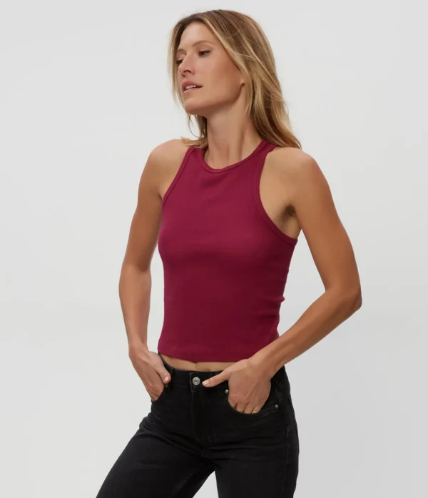 Michael Stars Pina Ribbed Halter Tank- Tank Tops | Ultra Rib T-Shirts