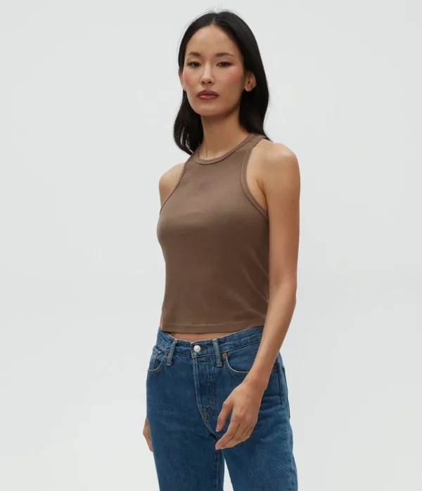 Michael Stars Pina Ribbed Halter Tank- Tank Tops | Ultra Rib T-Shirts