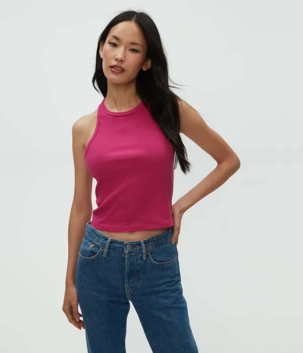 Michael Stars Pina Ribbed Halter Tank- Tank Tops | Ultra Rib T-Shirts