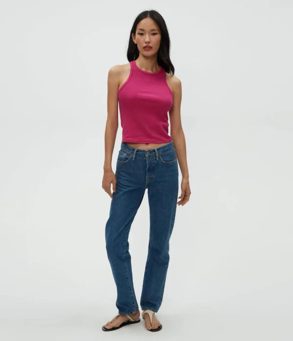 Michael Stars Pina Ribbed Halter Tank- Tank Tops | Ultra Rib T-Shirts