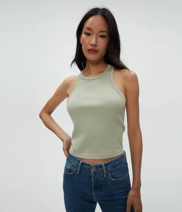 Michael Stars Pina Ribbed Halter Tank- Tank Tops | Ultra Rib T-Shirts