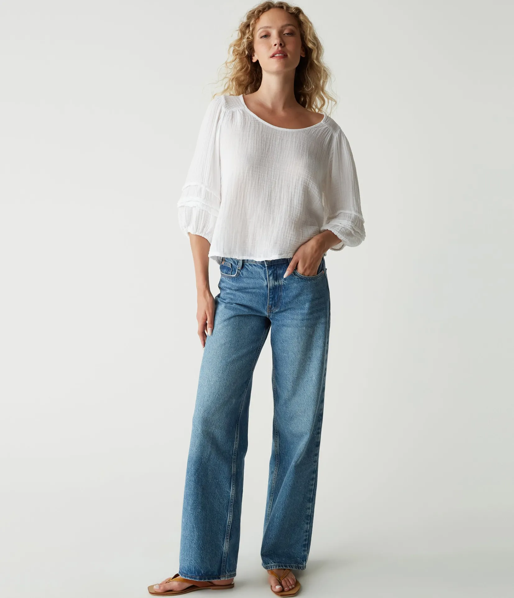 pruitt_balloon_sleeve_top_1.webp Michael Stars Pruitt Balloon Sleeve Top- Tops, Blouses & Shirts