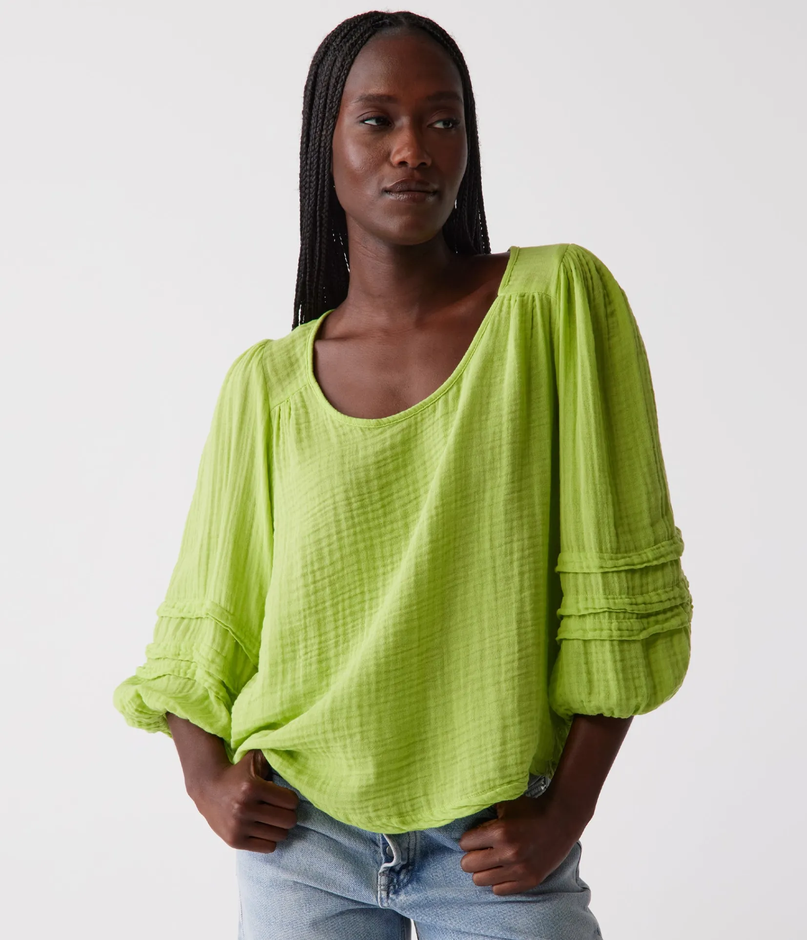 pruitt_balloon_sleeve_top_12.webp Michael Stars Pruitt Balloon Sleeve Top- Tops, Blouses & Shirts