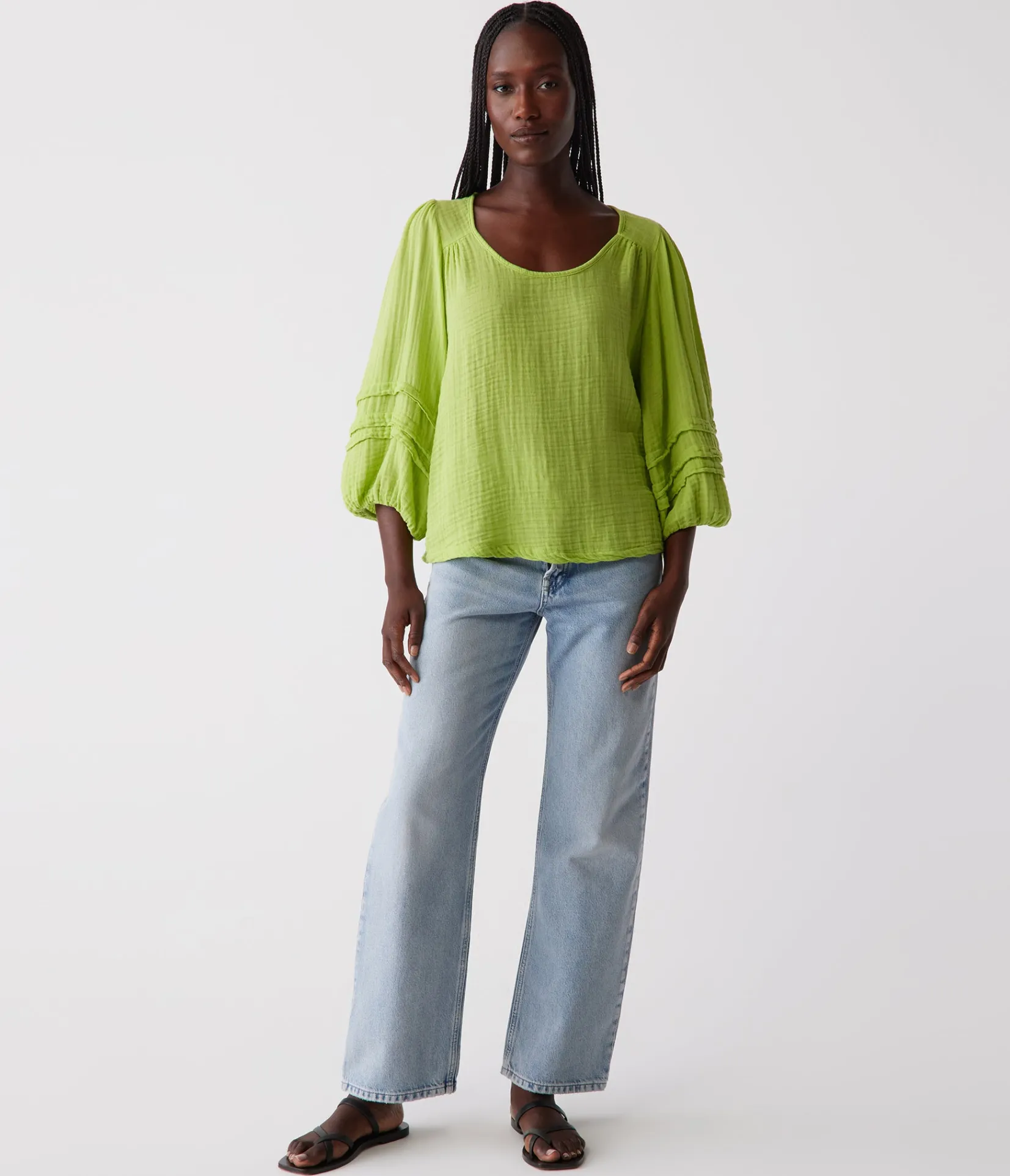 pruitt_balloon_sleeve_top_13.webp Michael Stars Pruitt Balloon Sleeve Top- Tops, Blouses & Shirts