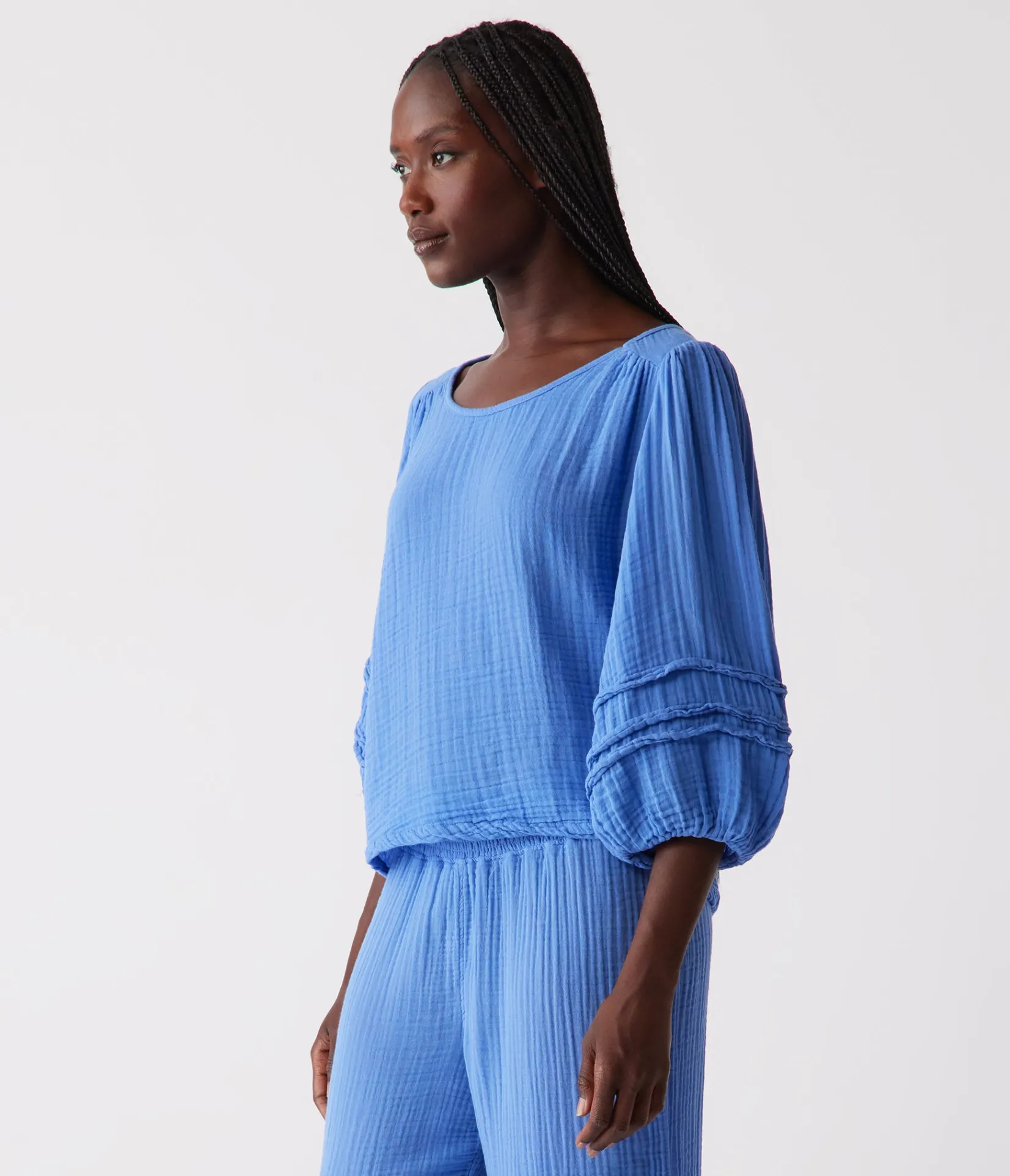 pruitt_balloon_sleeve_top_18.webp Michael Stars Pruitt Balloon Sleeve Top- Tops, Blouses & Shirts