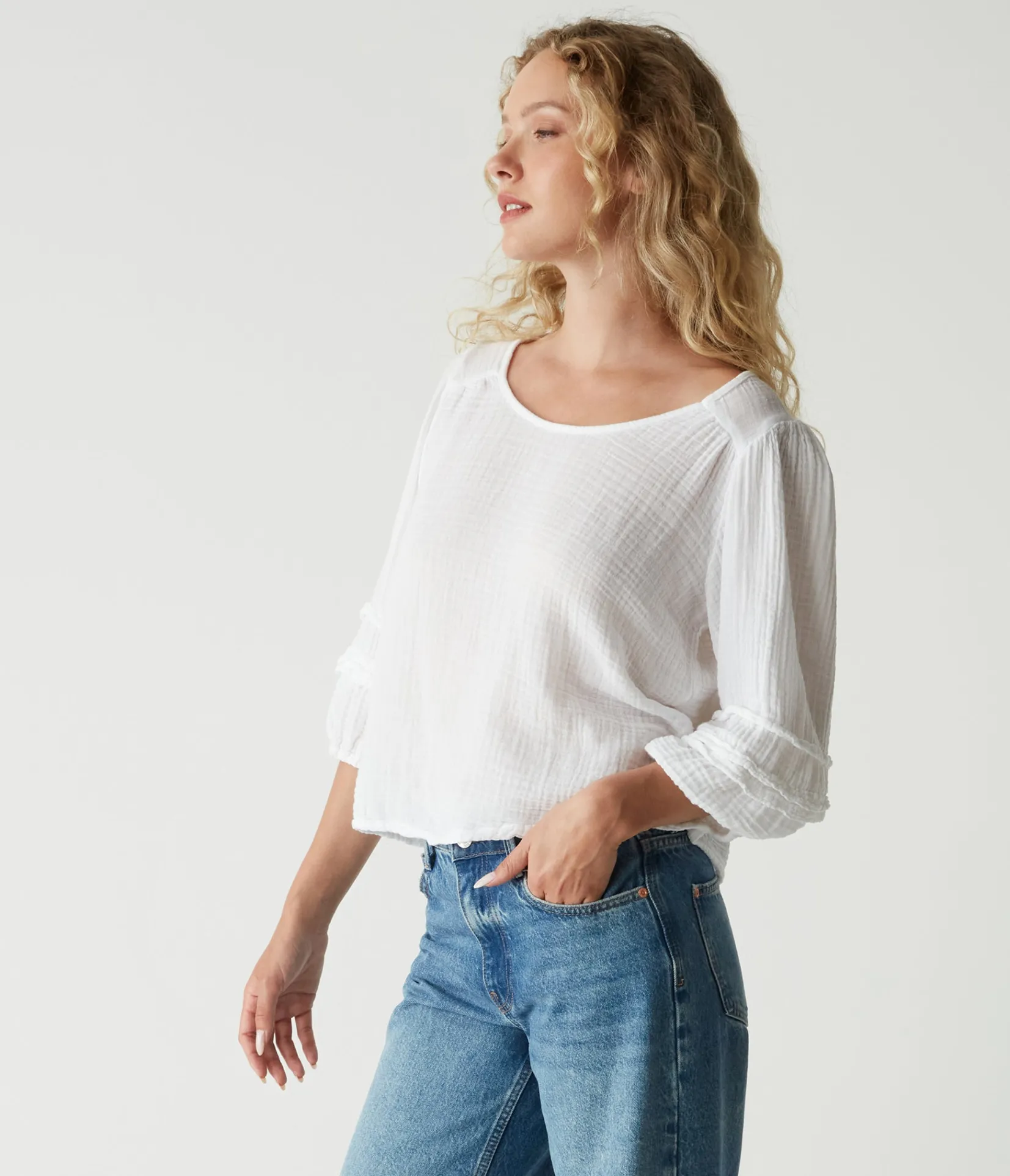 pruitt_balloon_sleeve_top_2.webp Michael Stars Pruitt Balloon Sleeve Top- Tops, Blouses & Shirts