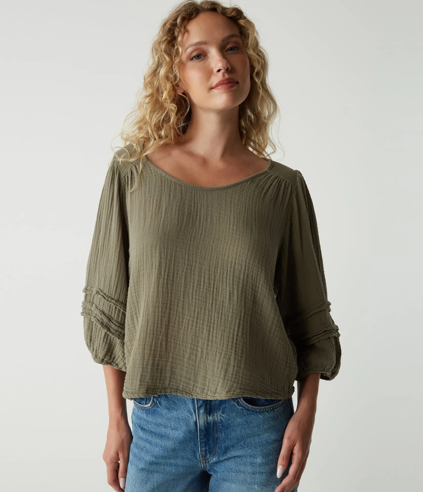 pruitt_balloon_sleeve_top_20.webp Michael Stars Pruitt Balloon Sleeve Top- Tops, Blouses & Shirts