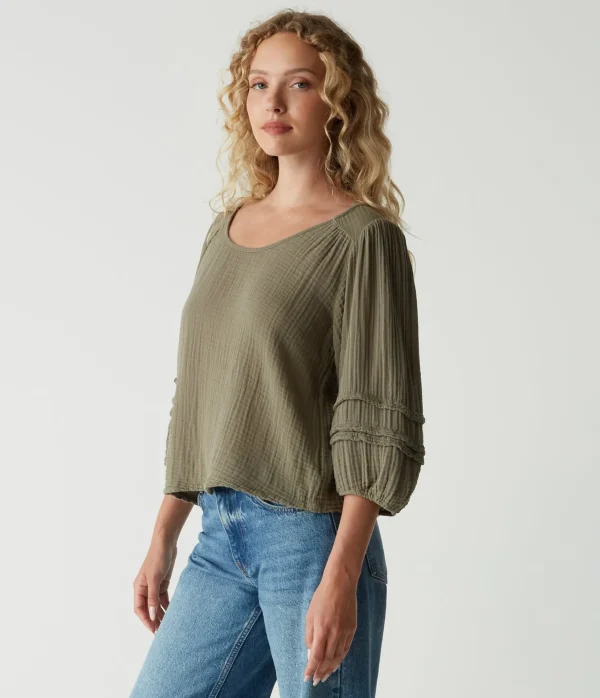 Michael Stars Pruitt Balloon Sleeve Top- Tops, Blouses & Shirts