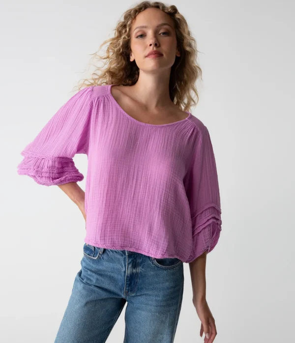 Michael Stars Pruitt Balloon Sleeve Top- Tops, Blouses & Shirts