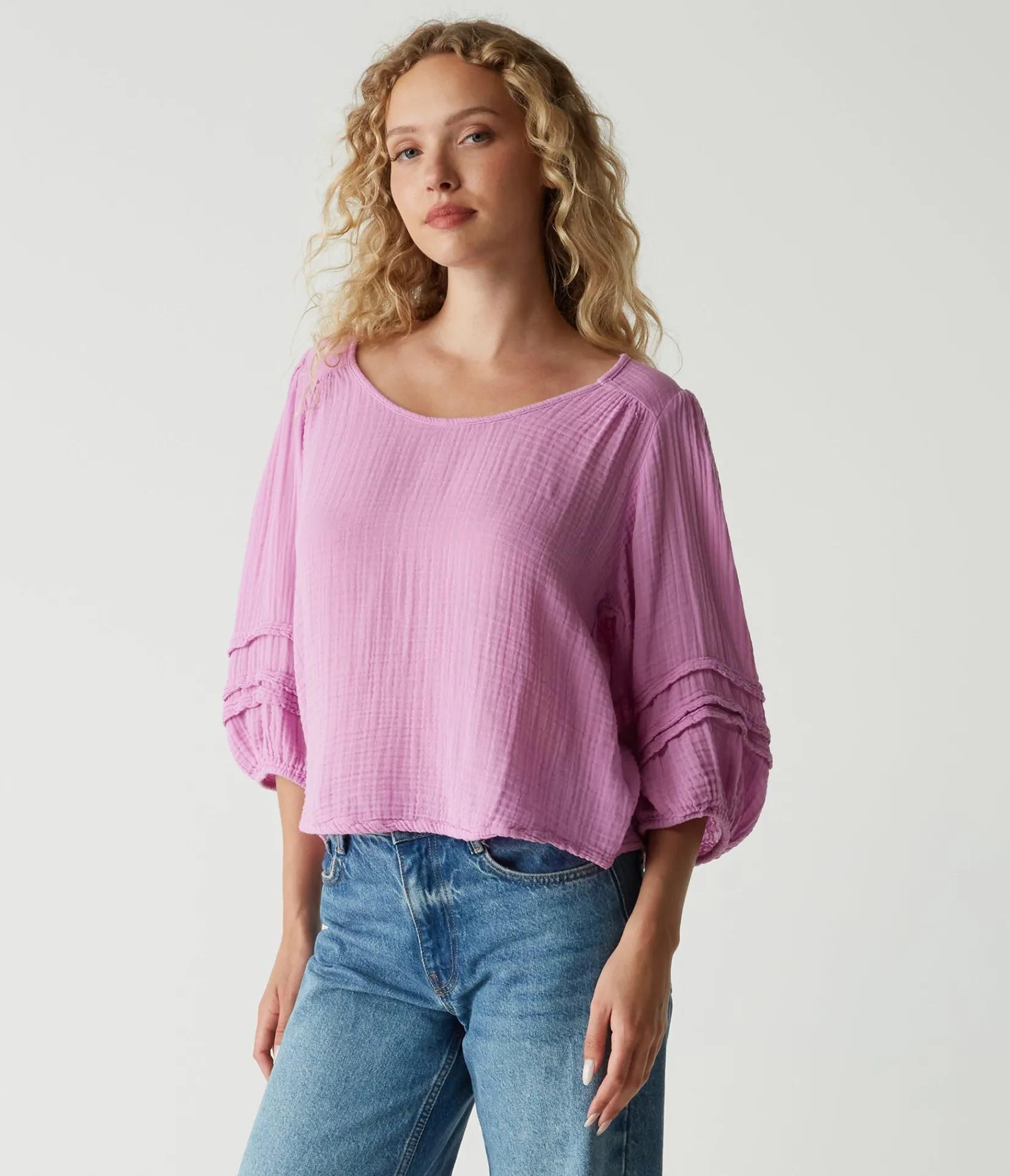pruitt_balloon_sleeve_top_26.webp Michael Stars Pruitt Balloon Sleeve Top- Tops, Blouses & Shirts