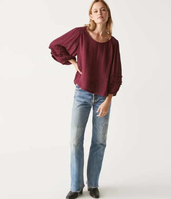 Michael Stars Pruitt Balloon Sleeve Top- Tops, Blouses & Shirts
