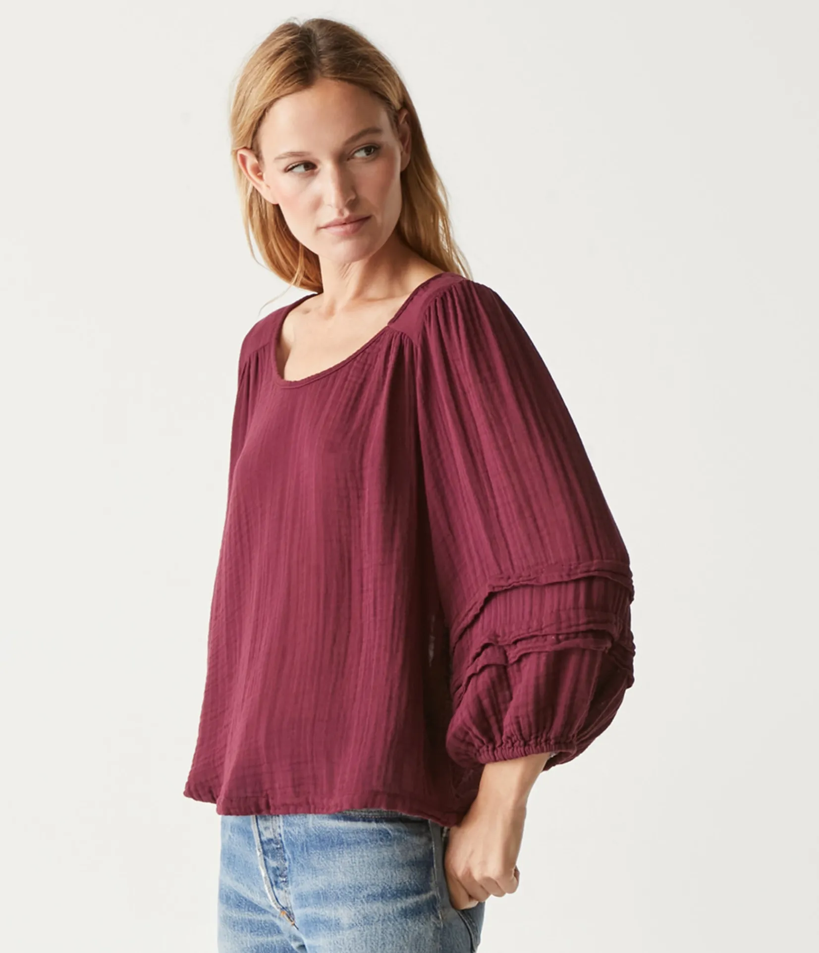 pruitt_balloon_sleeve_top_30.webp Michael Stars Pruitt Balloon Sleeve Top- Tops, Blouses & Shirts