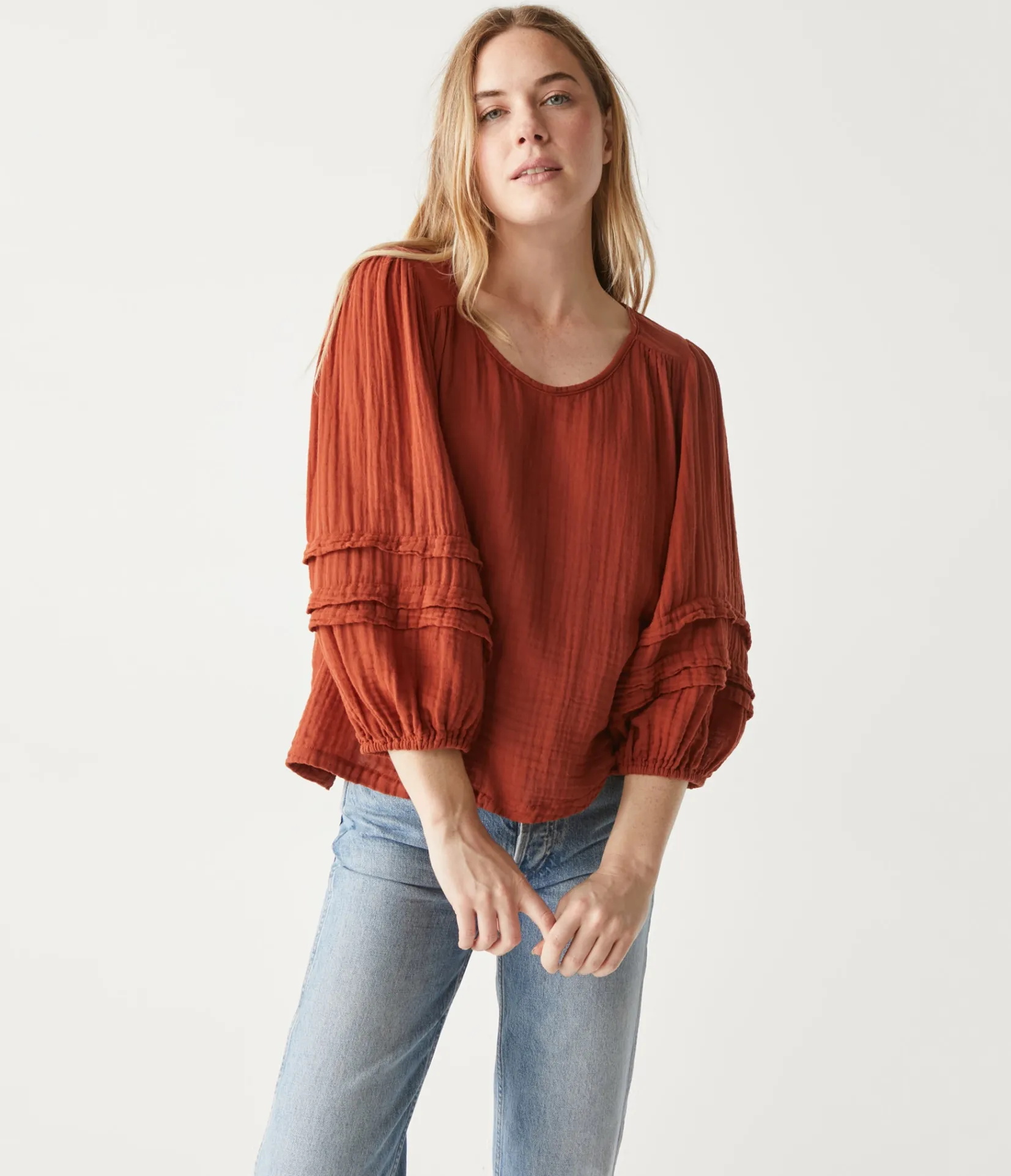 pruitt_balloon_sleeve_top_32.webp Michael Stars Pruitt Balloon Sleeve Top- Tops, Blouses & Shirts