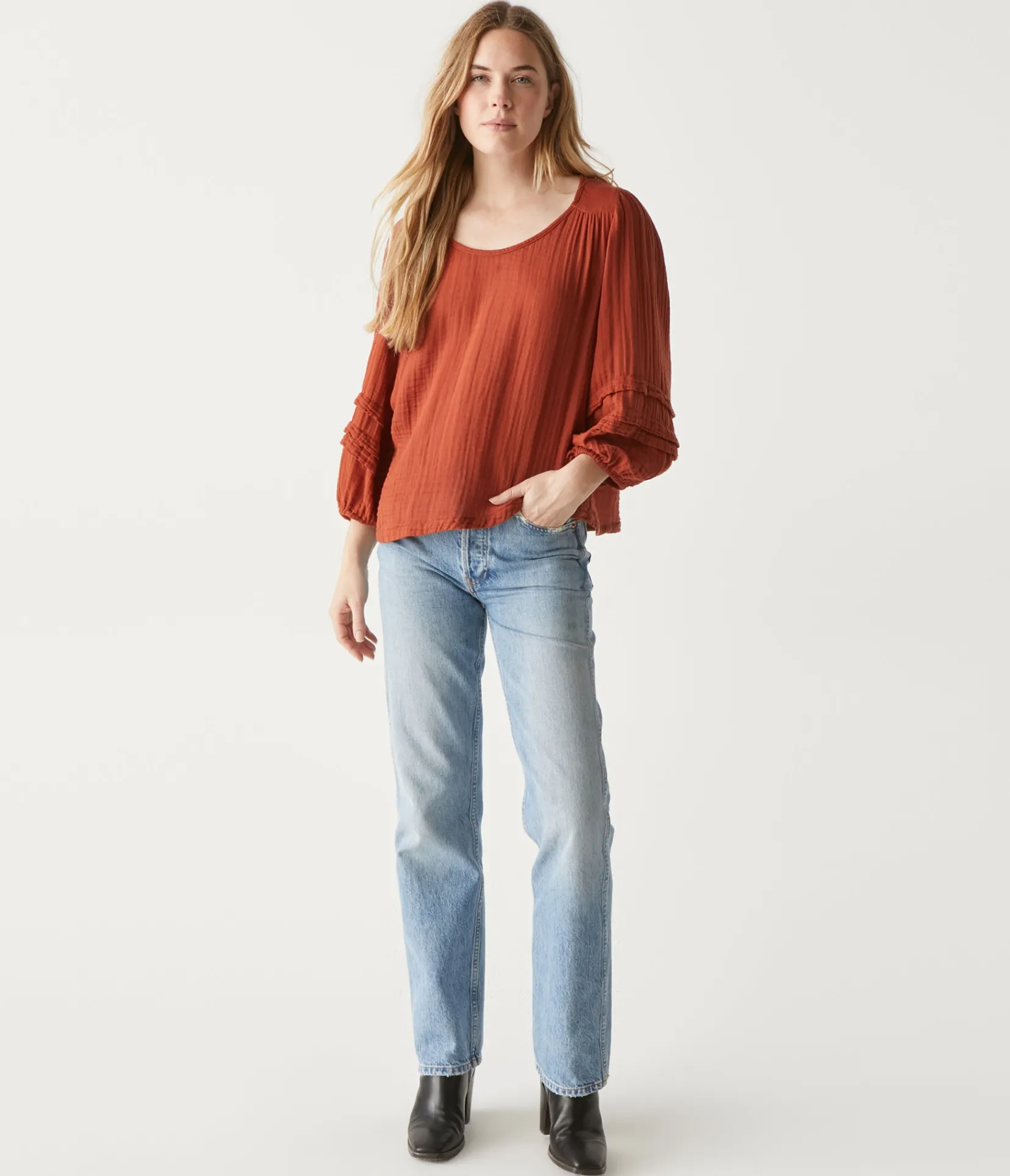 pruitt_balloon_sleeve_top_33.webp Michael Stars Pruitt Balloon Sleeve Top- Tops, Blouses & Shirts
