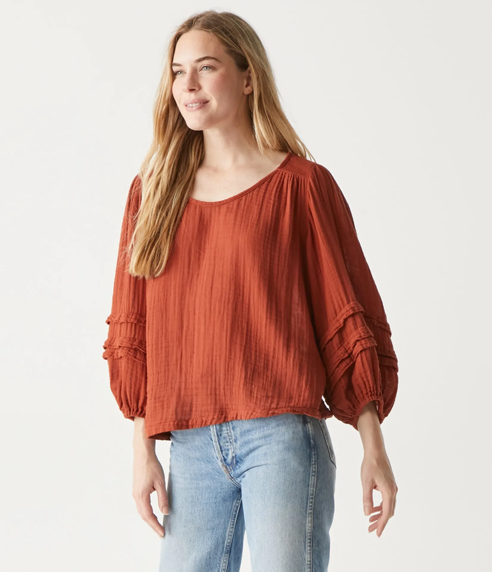 pruitt_balloon_sleeve_top_34.webp Michael Stars Pruitt Balloon Sleeve Top- Tops, Blouses & Shirts