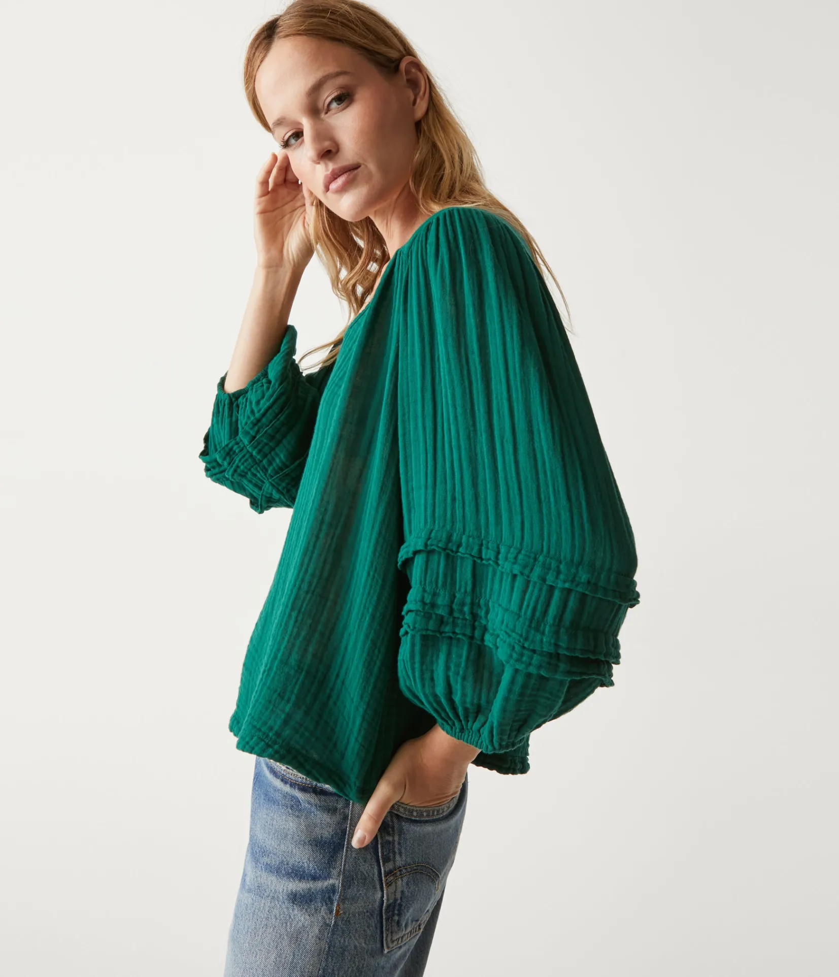 pruitt_balloon_sleeve_top_38.webp Michael Stars Pruitt Balloon Sleeve Top- Tops, Blouses & Shirts