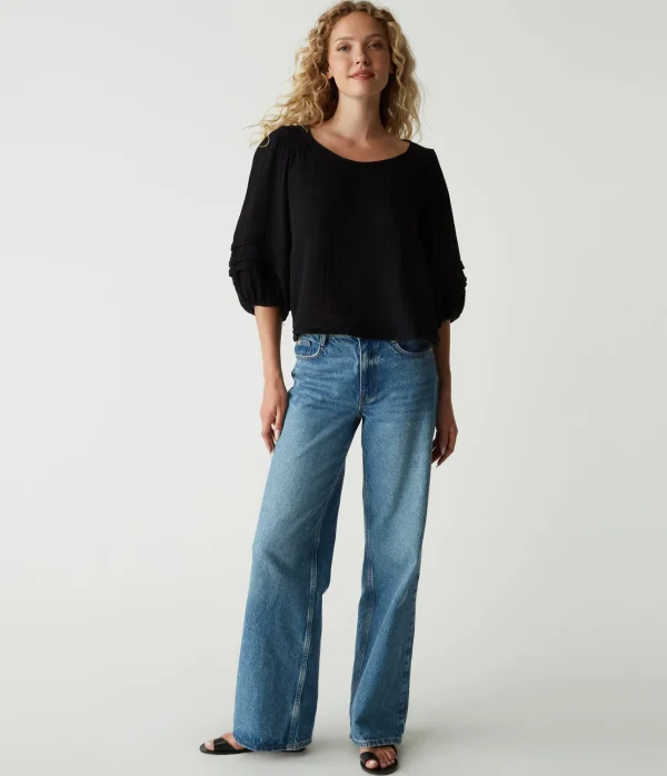 Michael Stars Pruitt Balloon Sleeve Top- Tops, Blouses & Shirts