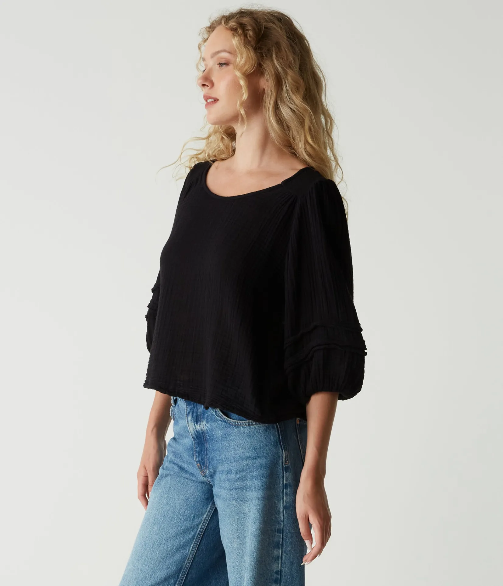 pruitt_balloon_sleeve_top_42.webp Michael Stars Pruitt Balloon Sleeve Top- Tops, Blouses & Shirts