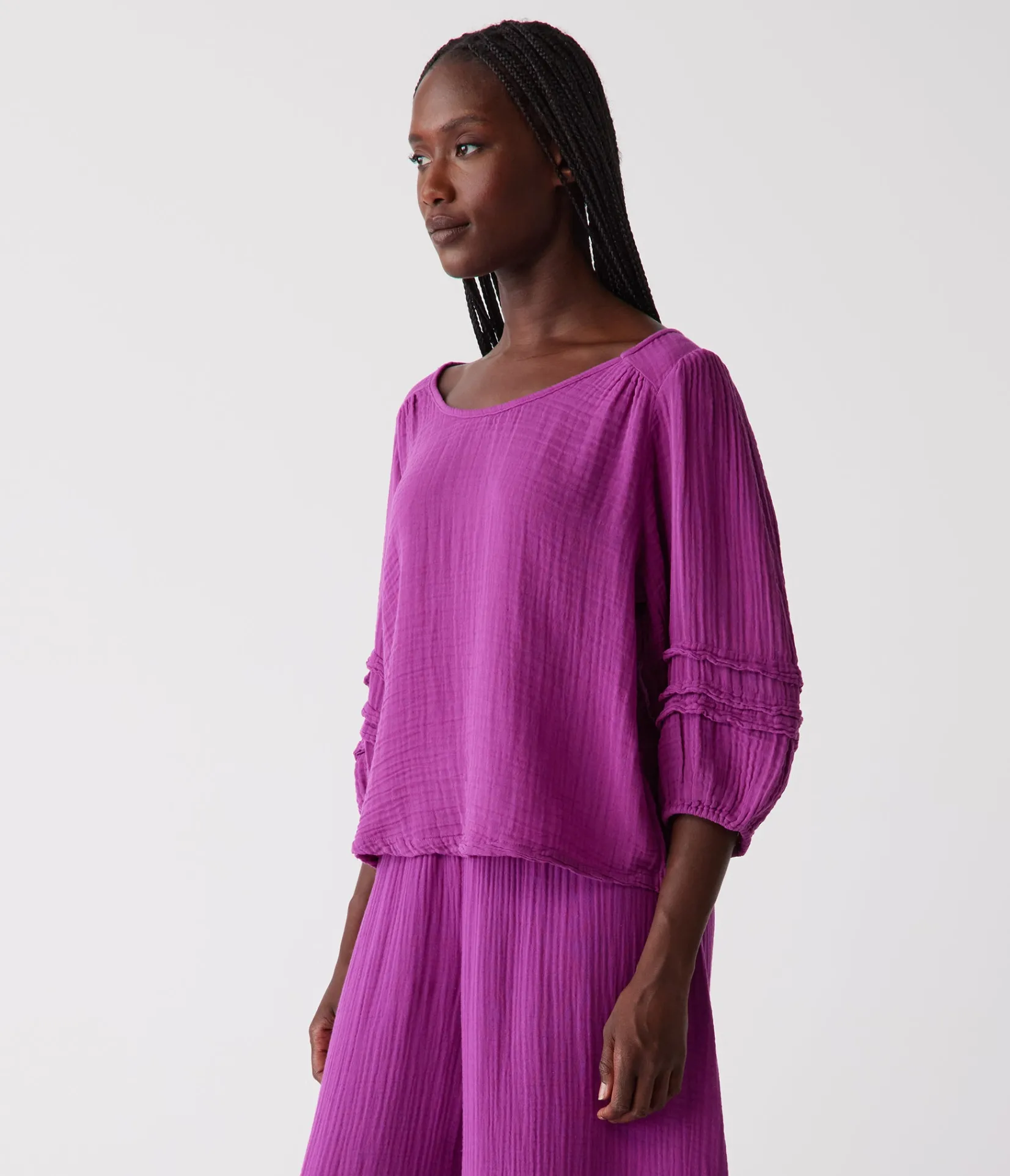 pruitt_balloon_sleeve_top_46.webp Michael Stars Pruitt Balloon Sleeve Top- Tops, Blouses & Shirts