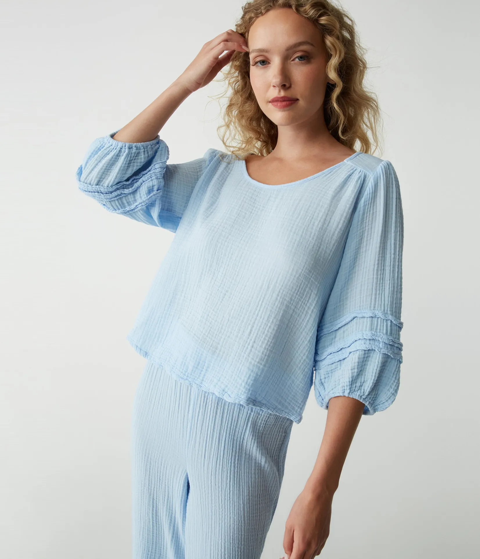 pruitt_balloon_sleeve_top_8.webp Michael Stars Pruitt Balloon Sleeve Top- Tops, Blouses & Shirts