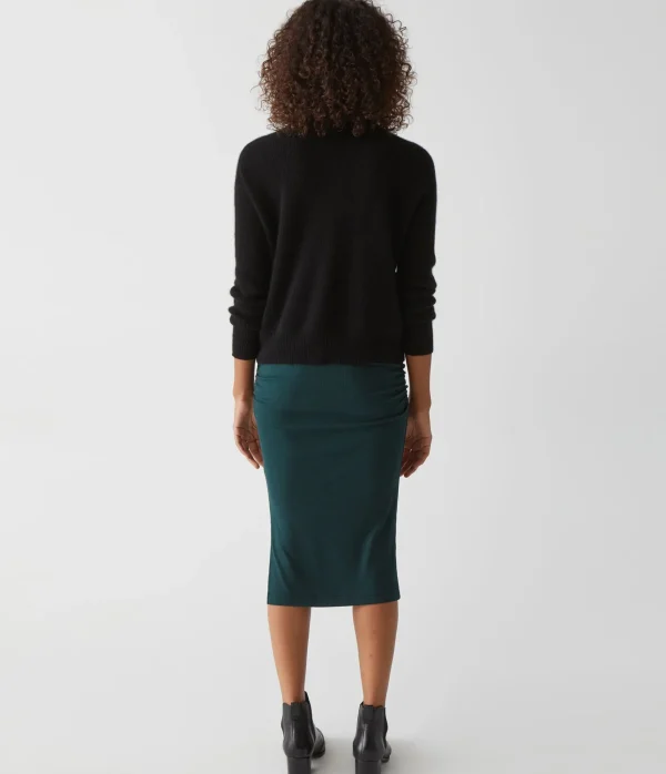 Michael Stars Rae Ribbed Skirt with Slit- Pants, Shorts & Skirts