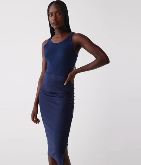 Michael Stars Rae Ribbed Skirt with Slit- Pants, Shorts & Skirts