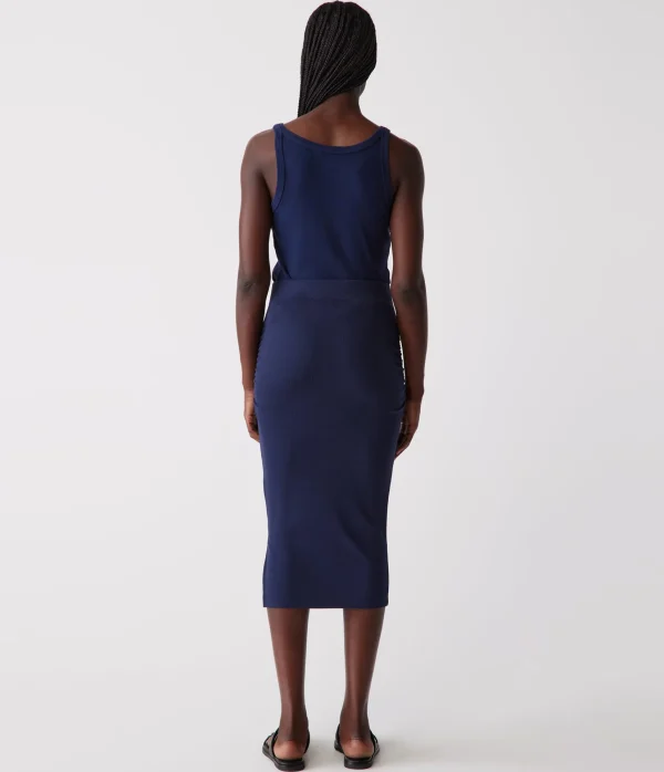 Michael Stars Rae Ribbed Skirt with Slit- Pants, Shorts & Skirts