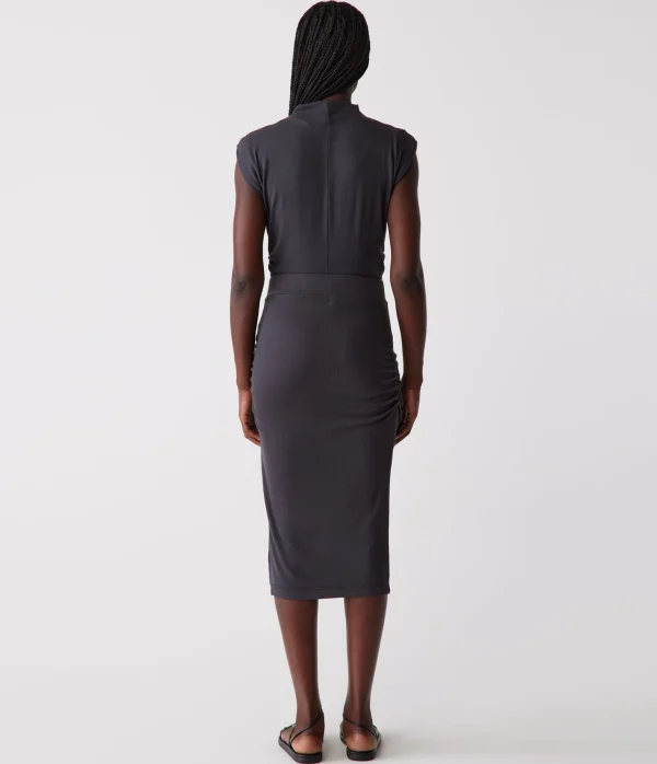 Michael Stars Rae Ribbed Skirt with Slit- Pants, Shorts & Skirts