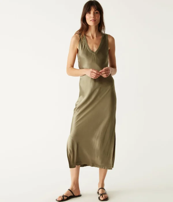 Michael Stars Randi Satin Midi Dress- Dresses | Midi Dresses
