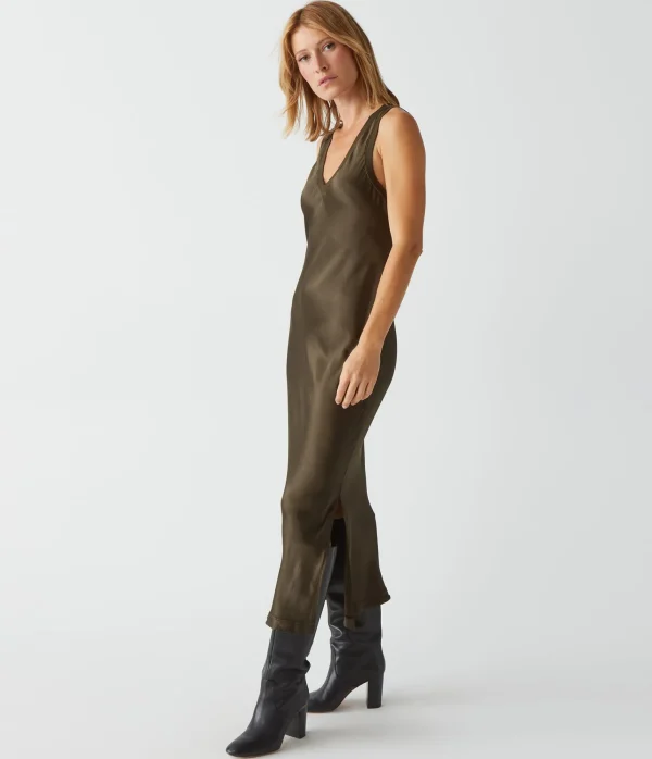 Michael Stars Randi Satin Midi Dress- Dresses | Midi Dresses