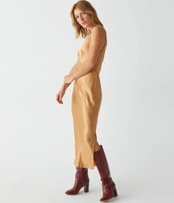 Michael Stars Randi Satin Midi Dress- Dresses | Midi Dresses