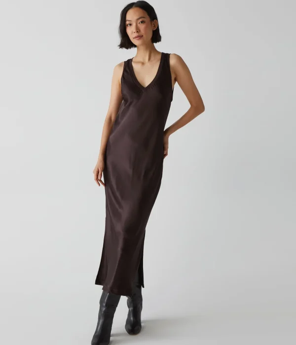 Michael Stars Randi Satin Midi Dress- Dresses | Midi Dresses