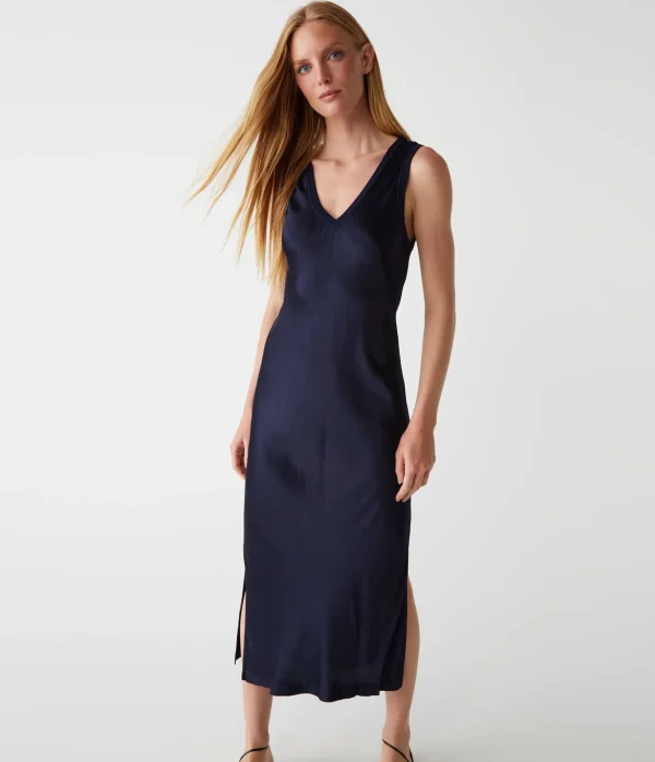 Michael Stars Randi Satin Midi Dress- Dresses | Midi Dresses