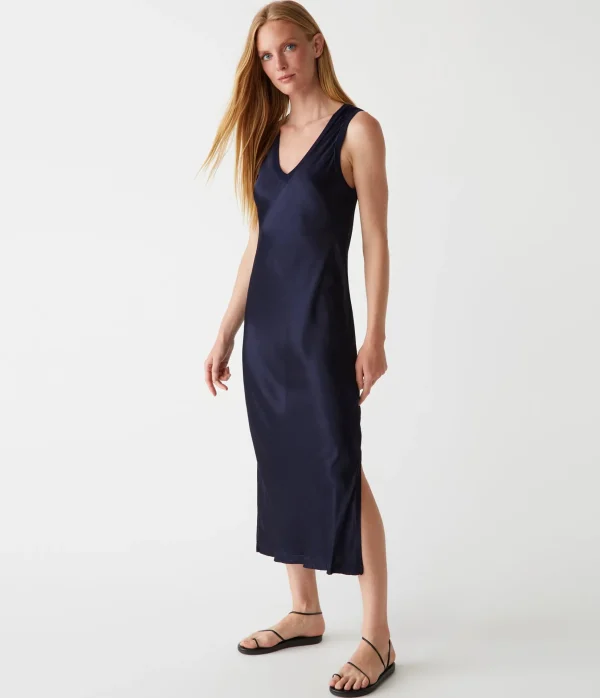 Michael Stars Randi Satin Midi Dress- Dresses | Midi Dresses