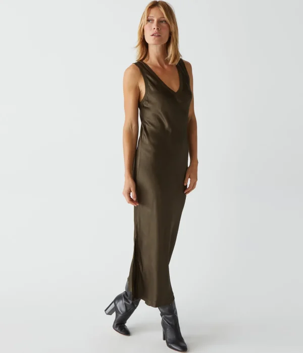 Michael Stars Randi Satin Midi Dress- Dresses | Midi Dresses