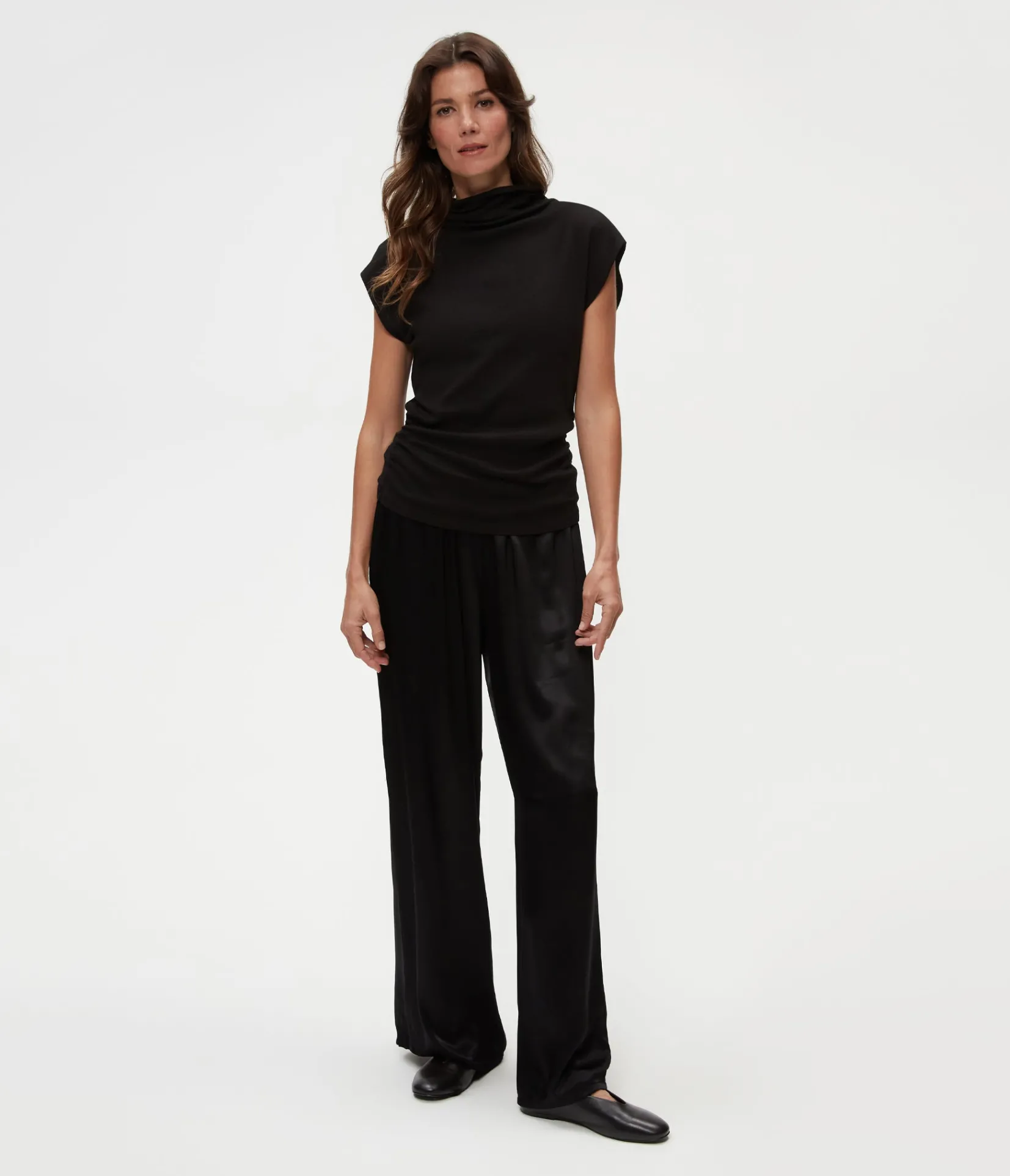 reese_shine_power_shoulder_top_10.webp Michael Stars Reese Shine Power Shoulder Top- Tops, Blouses & Shirts | T-Shirts