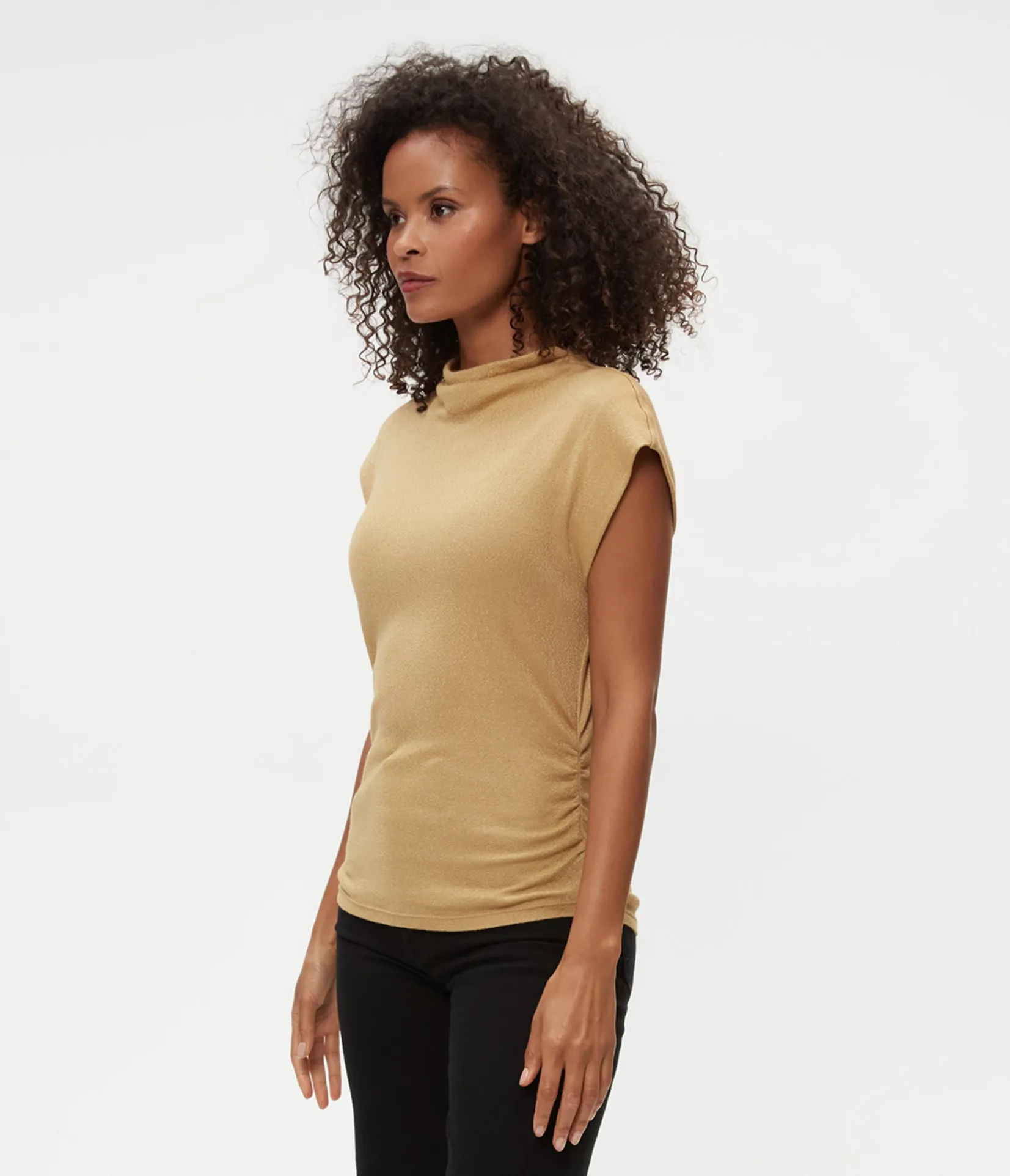 reese_shine_power_shoulder_top_6.webp Michael Stars Reese Shine Power Shoulder Top- Tops, Blouses & Shirts | T-Shirts