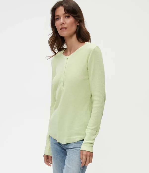 Michael Stars Regan Thermal Henley Tee- T-Shirts | Loungewear