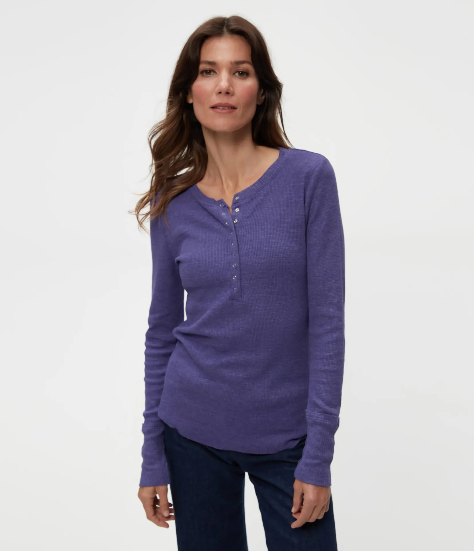 regan_thermal_henley_tee_21.webp Michael Stars Regan Thermal Henley Tee- T-Shirts | Loungewear