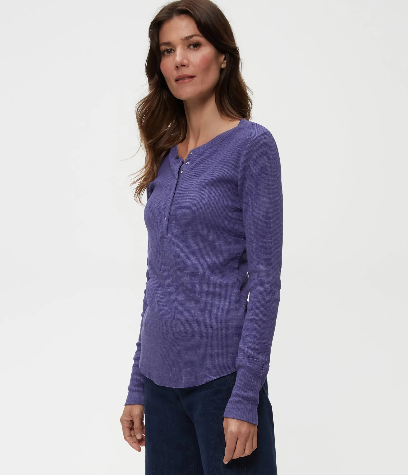 regan_thermal_henley_tee_23.webp Michael Stars Regan Thermal Henley Tee- T-Shirts | Loungewear
