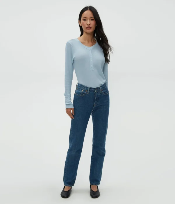 Michael Stars Regan Thermal Henley Tee- T-Shirts | Loungewear