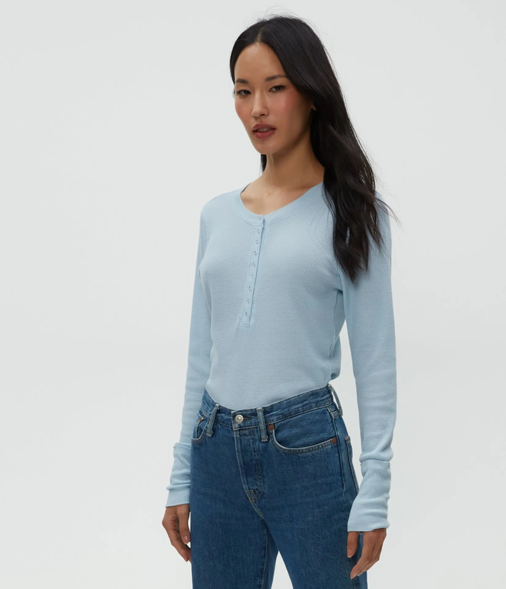 regan_thermal_henley_tee_27.webp Michael Stars Regan Thermal Henley Tee- T-Shirts | Loungewear